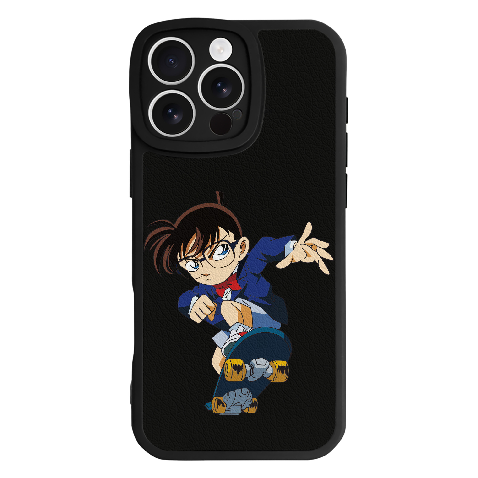 （画像用） 名探偵コナン 江戸川 コナン Detective Conan Conan Edogawa 【iPhone 16シリーズ対応】シリコンスマホケース（レザー調） 材質：シリコン